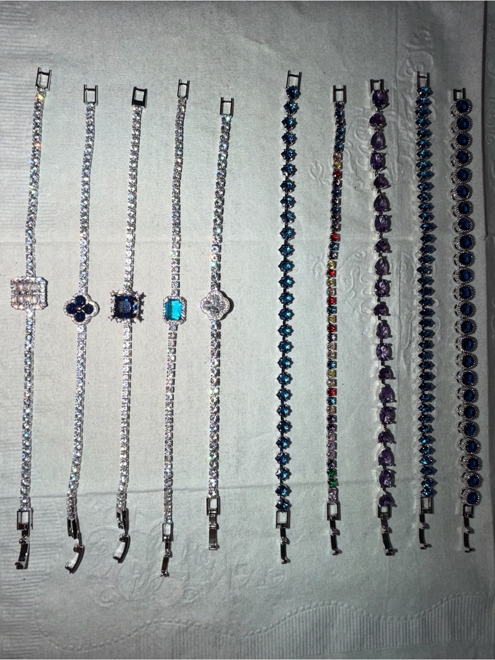 (10) Tennis Bracelet Set – No Brand